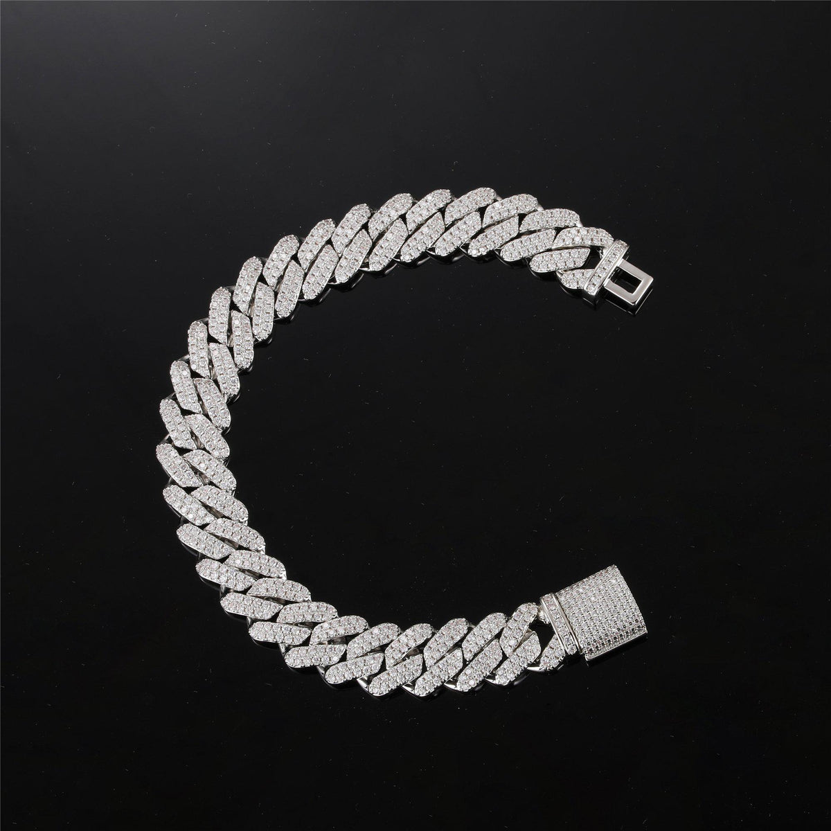 ICED OUT - 12mm Diamond Prong Cuban Link Bracelet - Icezzle