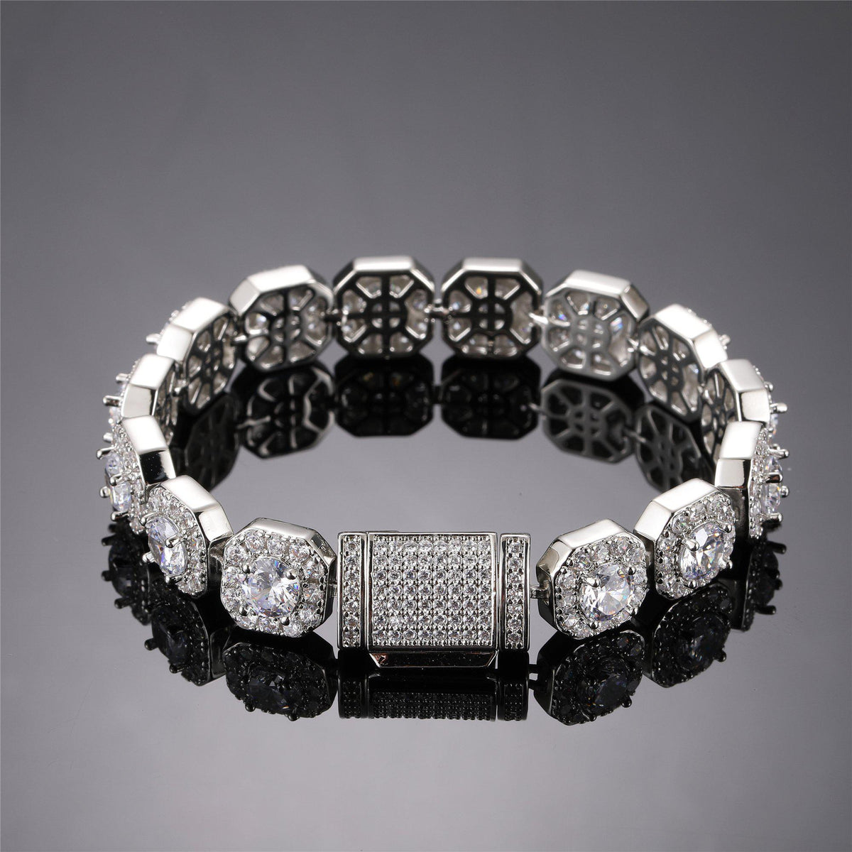 ICED OUT - 10mm Clustered Tennis Bracelet - Icezzle