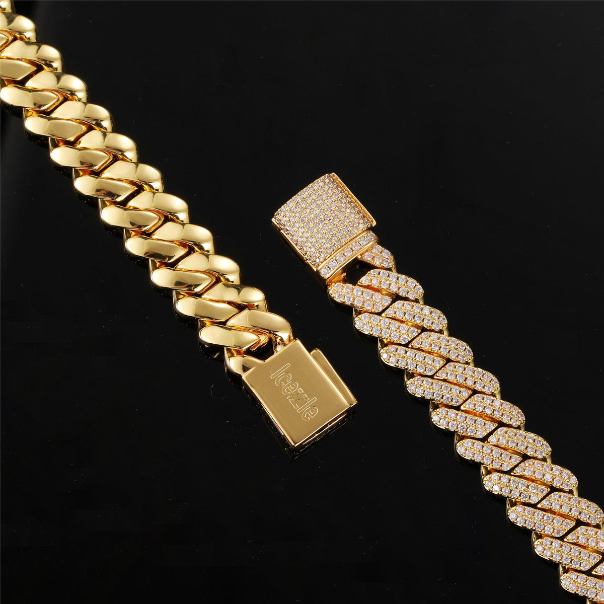 ICED OUT - 12mm Diamond Prong Cuban Link Chain - Icezzle