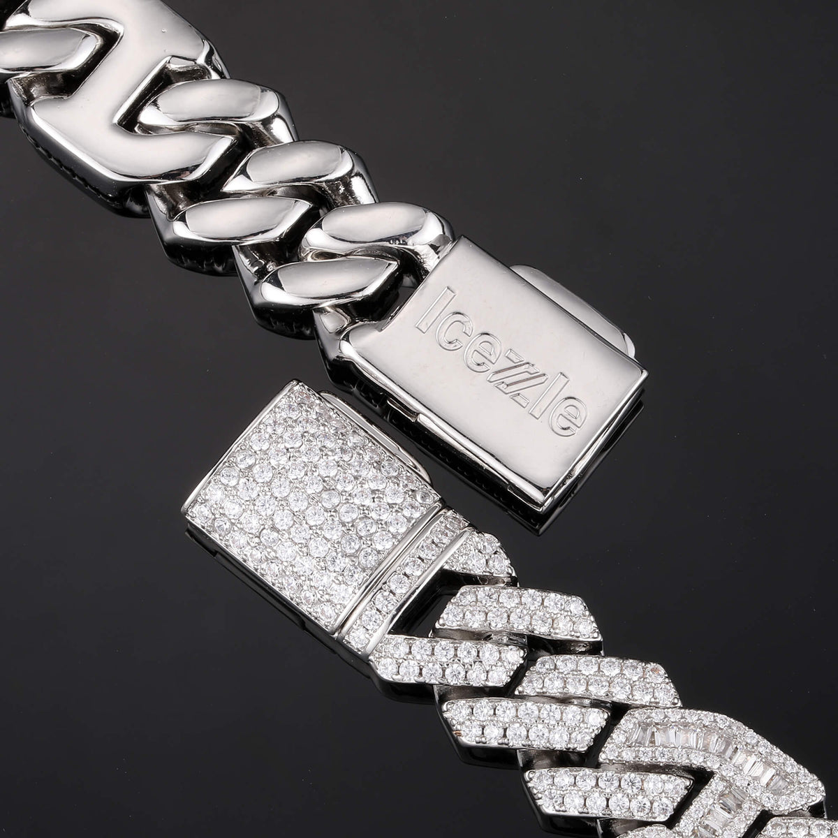 15mm Prong Baguette Gucci Curb Chain - Icezzle