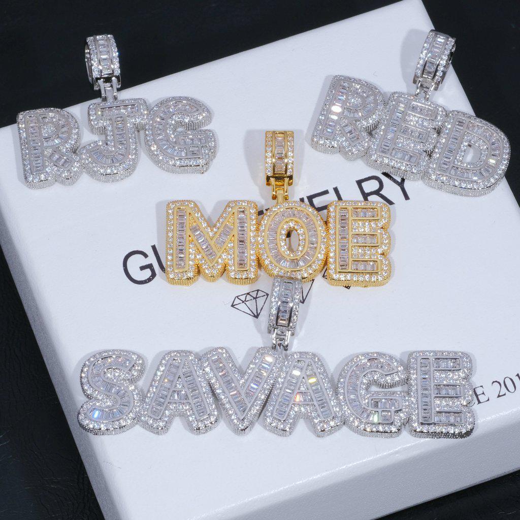 Iced Savage Bling Dripping Letters Pendant Men's Fashion Necklace